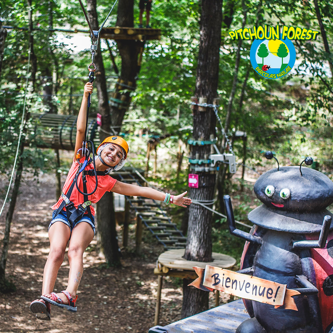 Pitchoun Forest - Tyrolienne du parcours aventure Pitchoun Forest